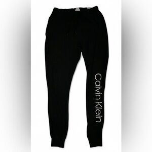 Calvin Klein Black and White Terry Joggers with Adjustable Strings Men’s Size S
